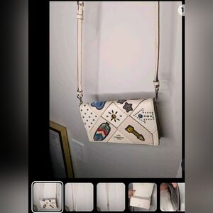 Coach White Crossbody Bag with Embellishments